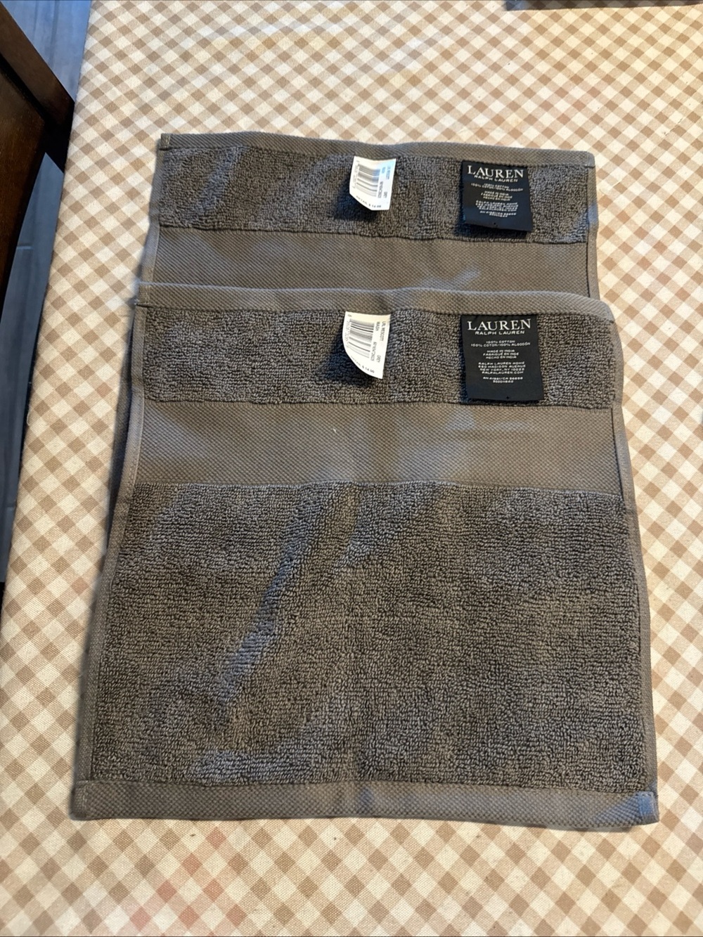 Lauren Ralph Lauren Gray wash cloths set 2